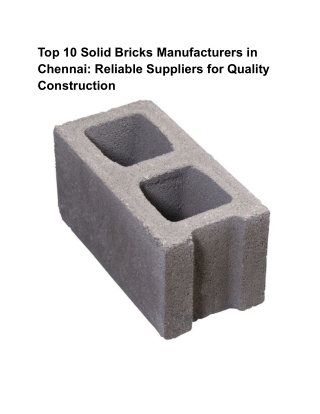 top 10 solid bricks manufacturers in chennai