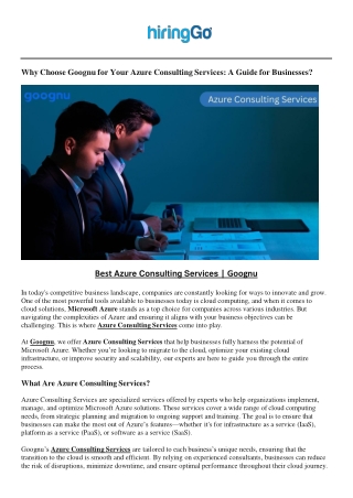 why choose goognu for your azure consulting