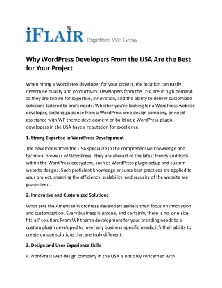 why wordpress developers from