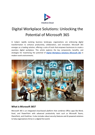 Digital Workplace Solutions Microsoft 365