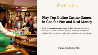 Play Top Online Casino Games in Goa for Fun and Real Money