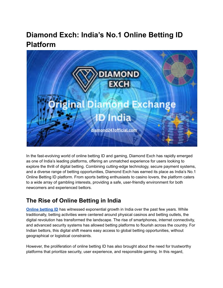 diamond exch india s no 1 online betting