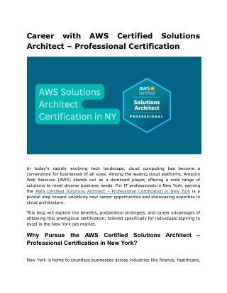 career architect professional certification