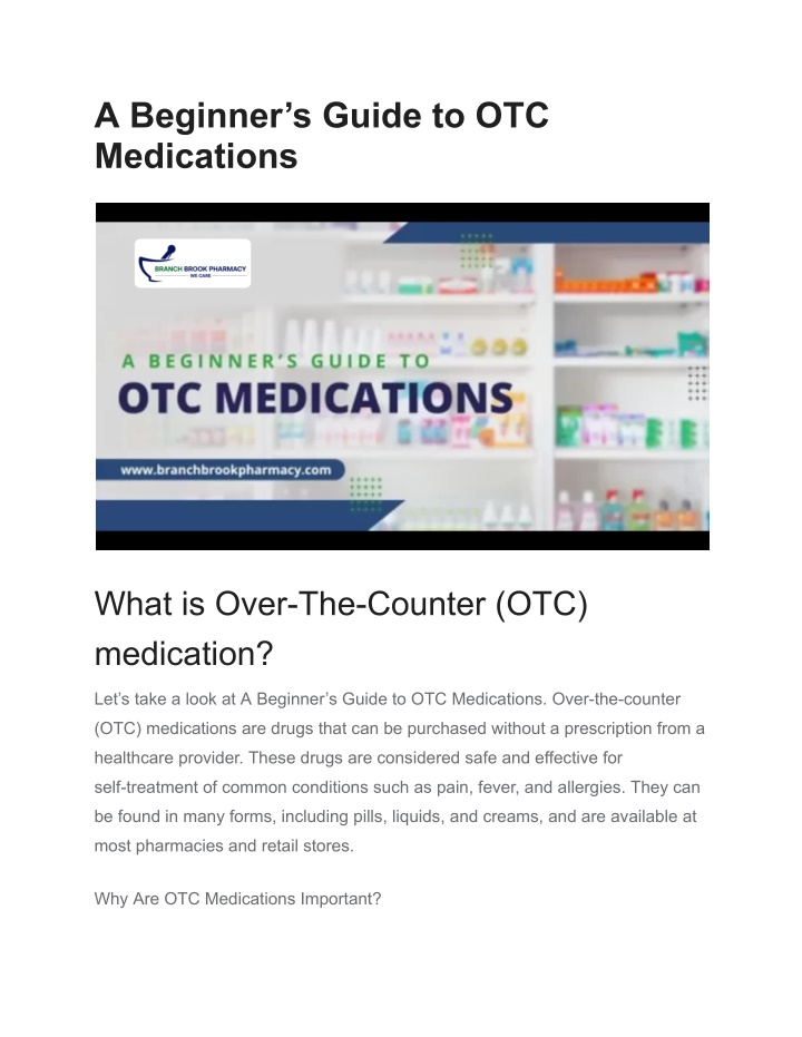 a beginner s guide to otc medications