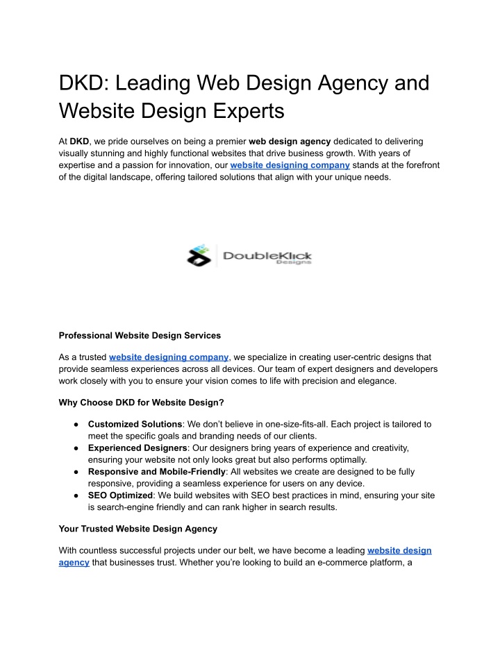 dkd leading web design agency and website design