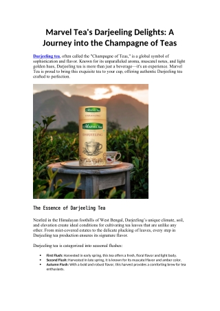 Marvel Teas Darjeeling Delights A Journey into the Champagne of Teas