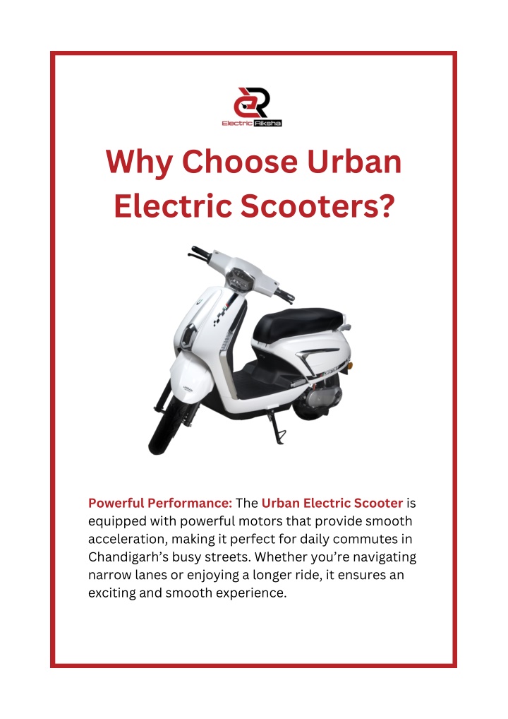 why choose urban electric scooters