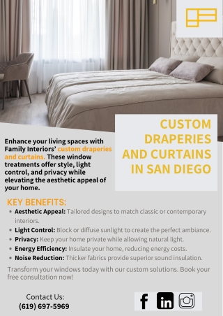 Get Customized Drapes and Curtains in San Diego