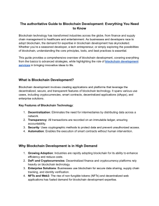 the authoritative guide to blockchain development