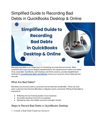 simplified guide to recording bad debts in quickbooks desktop online