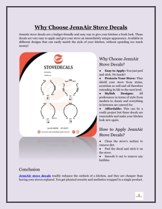 Why Choose JennAir Stove Decals