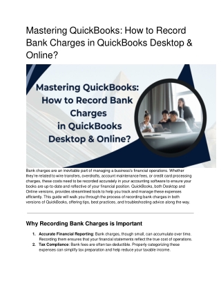 mastering quickbooks how to record bank charges in quickbooks desktop online