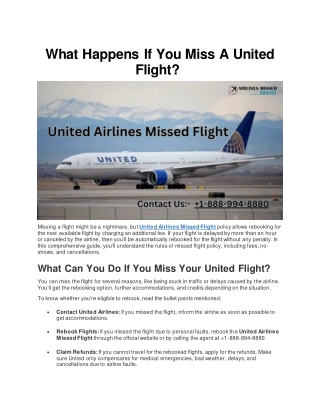 What Happens If You Miss A United Flight