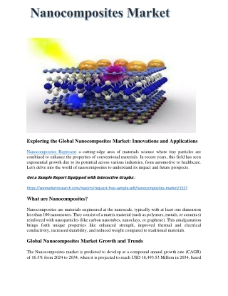 Nanocomposites Market Insights: Applications, Opportunities, and Market Share