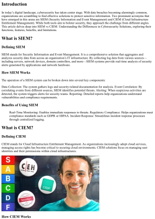 SIEM vs CIEM - Understanding the Differences between Cybersecurity Solutions
