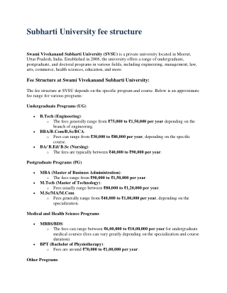 Subharti University fee structure