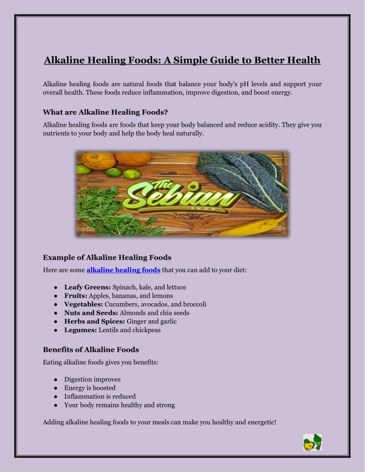 alkaline healing foods a simple guide to better