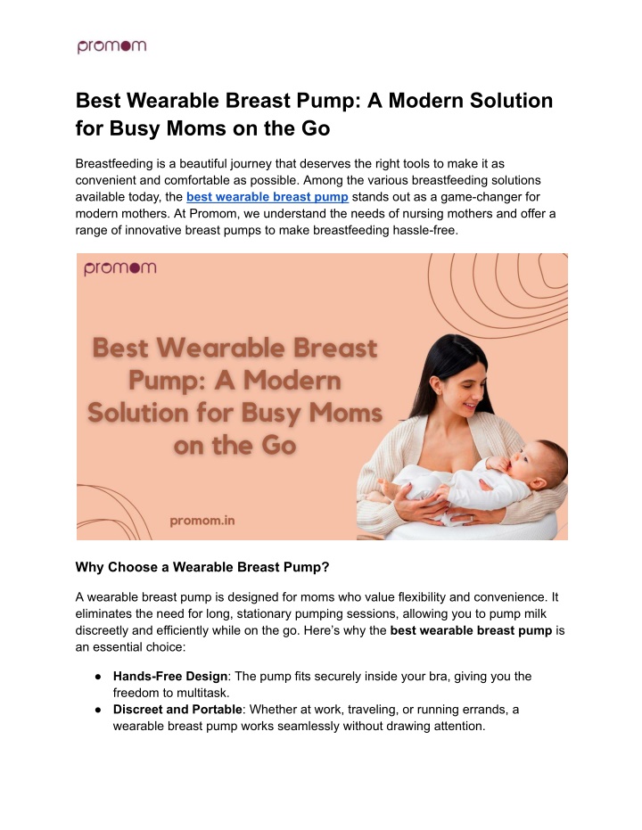 best wearable breast pump a modern solution