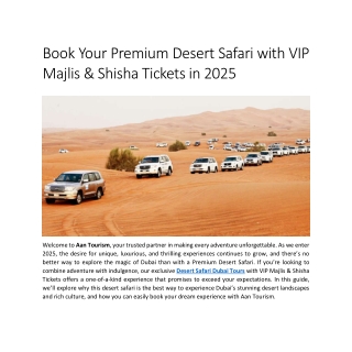 Book Your Premium Desert Safari with VIP Majlis & Shisha Tickets in 2025