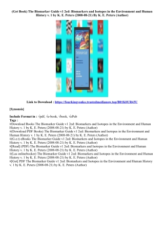 (Best Ebook) The Biomarker Guide v1 2ed: Biomarkers and Isotopes in the Environm