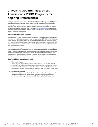 Direct Admission in PGDM - Google Docs