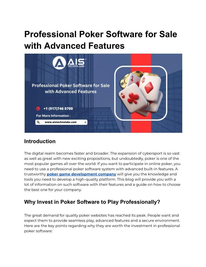 professional poker software for sale with