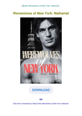 eBooks Werewolves of New York Nathaniel