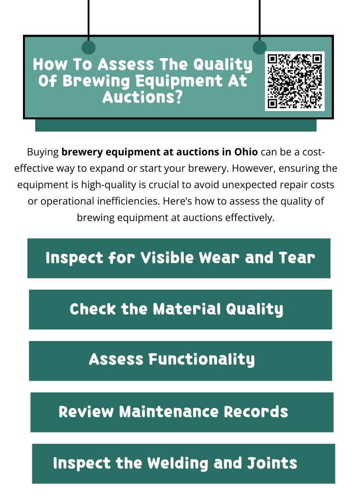 how to assess the quality of brewing equipment