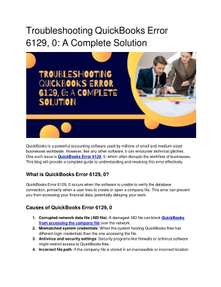 troubleshooting quickbooks error 6129 0 a complete solution