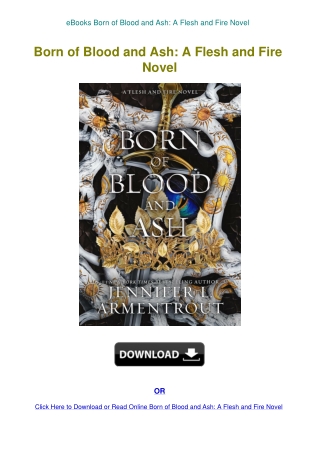 eBooks Born of Blood and Ash A Flesh and Fire Novel