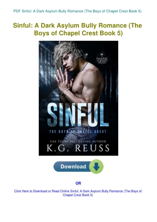 PDF Sinful A Dark Asylum Bully Romance (The Boys of Chapel Crest Book 5)