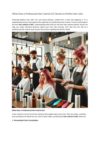 What Does a Professional Hair Colorist Do