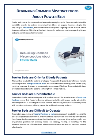 Debunking Common Misconceptions About Fowler Beds