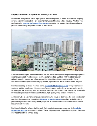 property developers in hyderabad building