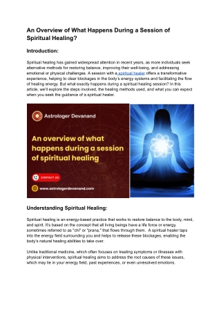 An Overview of What Happens During a Session of Spiritual Healing_