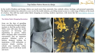 Top Online Fabric Stores in Abuja