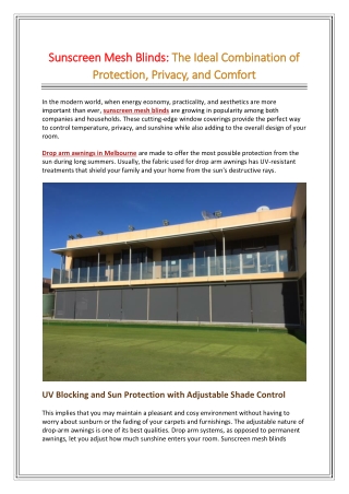 Sunscreen Mesh Blinds The Ideal Combination of Protection Privacy and Comfort
