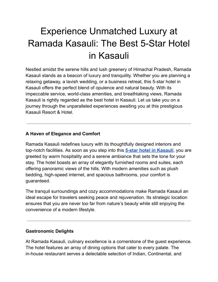 experience unmatched luxury at ramada kasauli