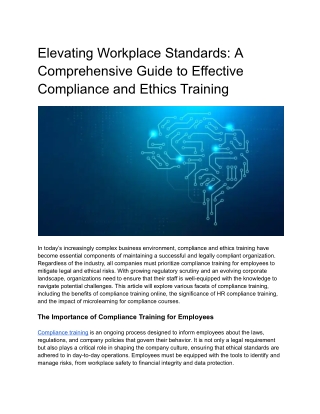 elevating workplace standards a comprehensive