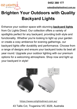 Brighten Your Outdoors with Quality Backyard Lights