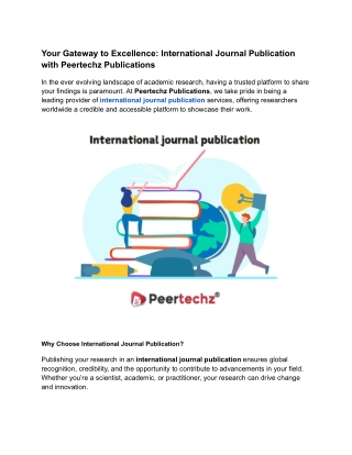 Your Gateway to Excellence_ International Journal Publication with Peertechz Publications