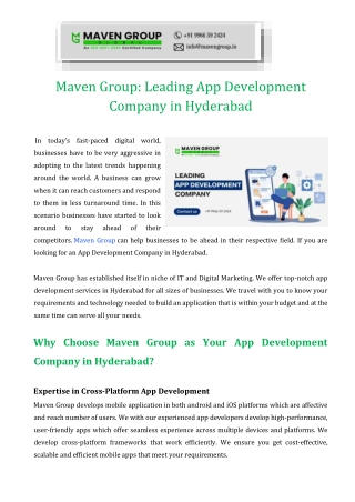 maven group leading app development company