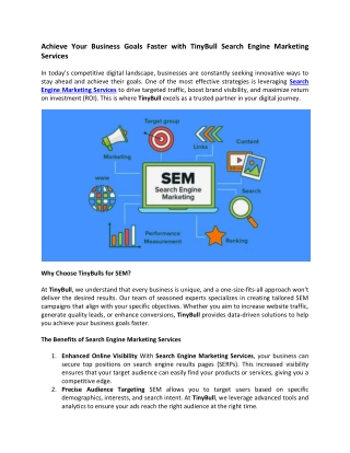 Achieve Your Business Goals Faster with TinyBull Search Engine Marketing Services