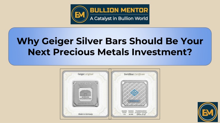 why geiger silver bars should be your next