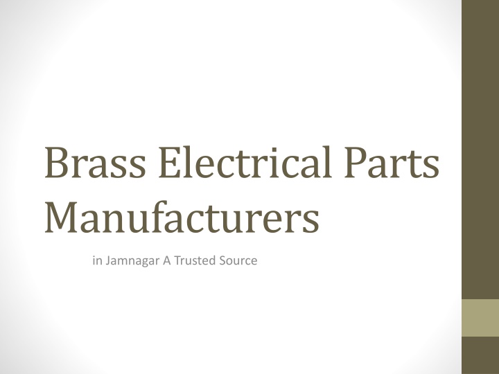 brass electrical parts manufacturers