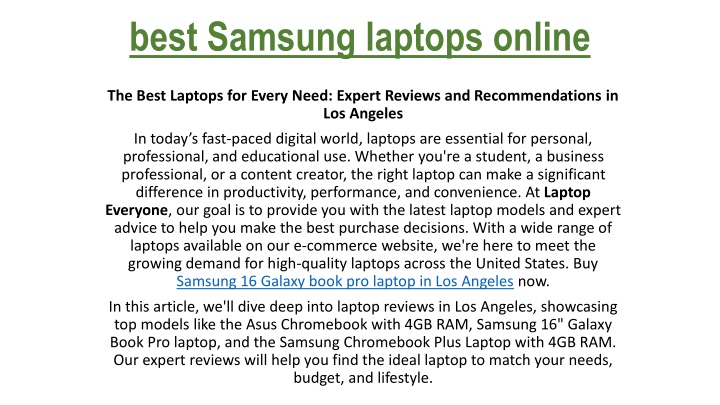 best samsung laptops online