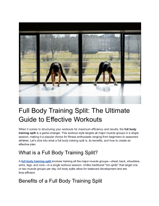 Full Body Training Split_ The Ultimate Guide to Effective Workouts