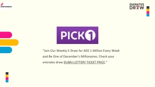 join our weekly e draw for aed 1 million every