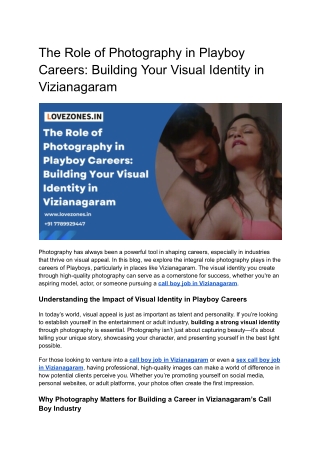 The Role of Photography in Playboy Careers_ Building Your Visual Identity in Vizianagaram