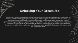 unlocking your dream job